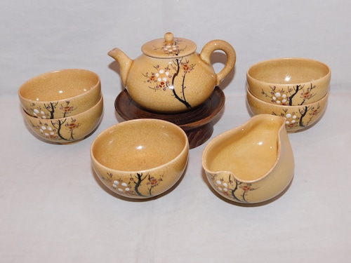 薩摩梅模様茶器揃　Satsuma pottery Tea set　