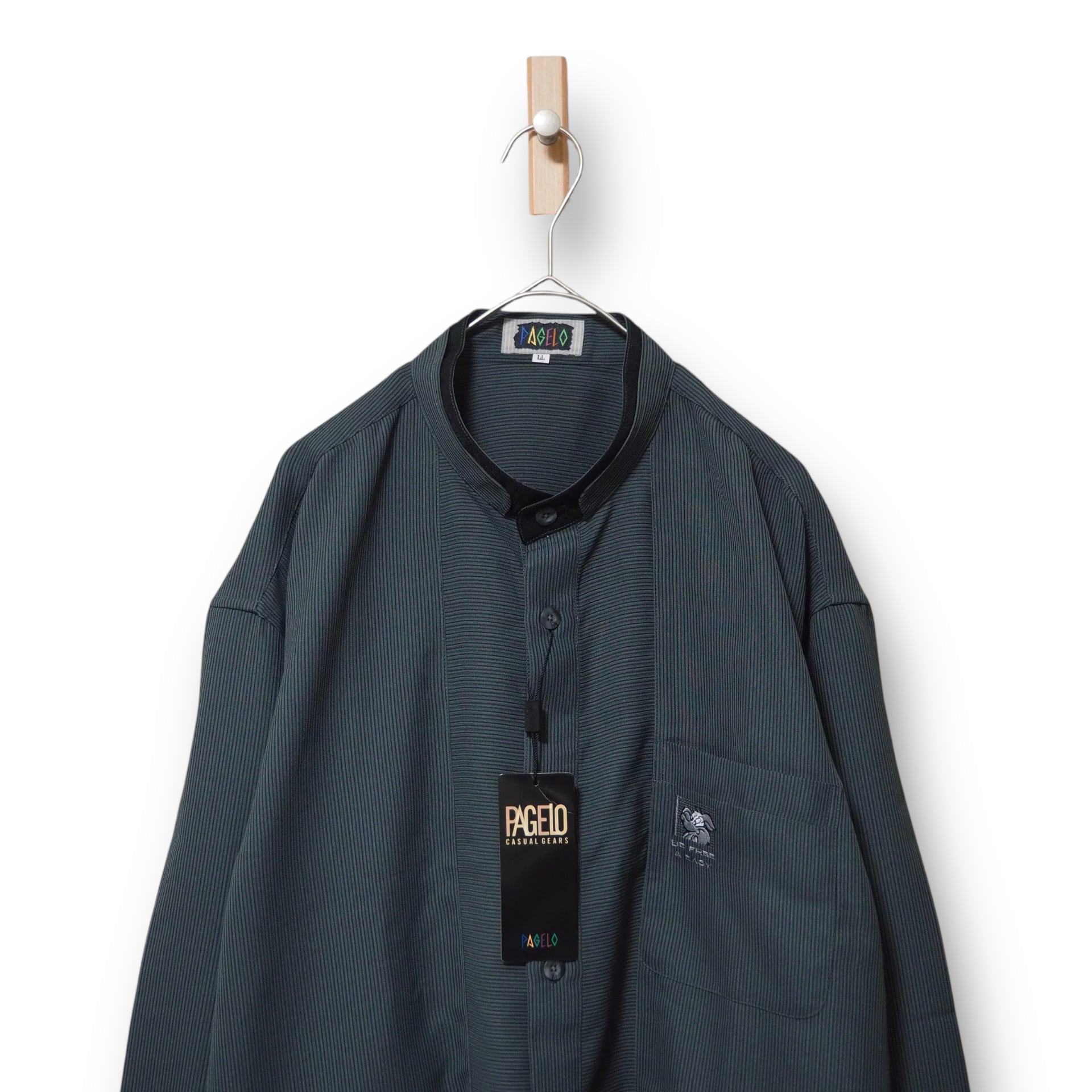 【VINTAGE】長袖バンドカラーシャツ|DEAD STOCK