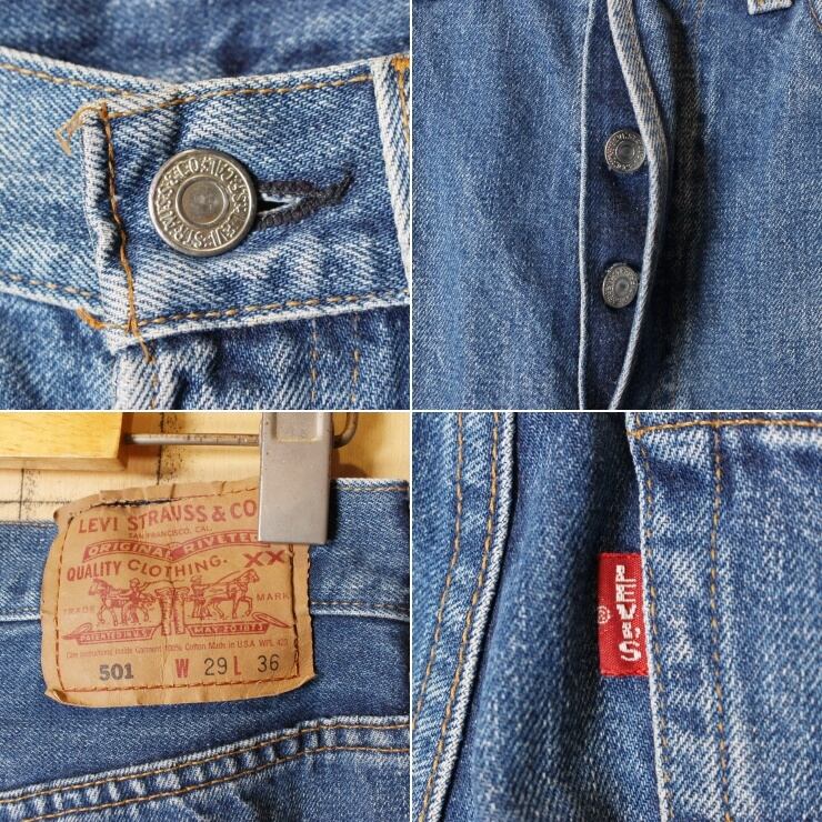 90s USA製 Levis リーバイス 501 ブルー ジーンズ デニム パンツ W29