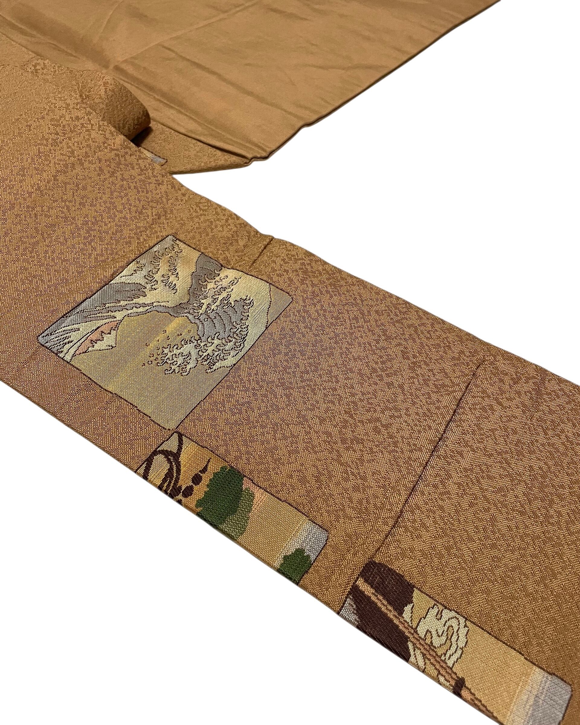 色紙に富嶽三十六景模様織り出し名古屋帯 | cocoa