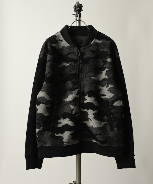 MMMM Camouflage knit bonding blouson (BLK) 21100M23