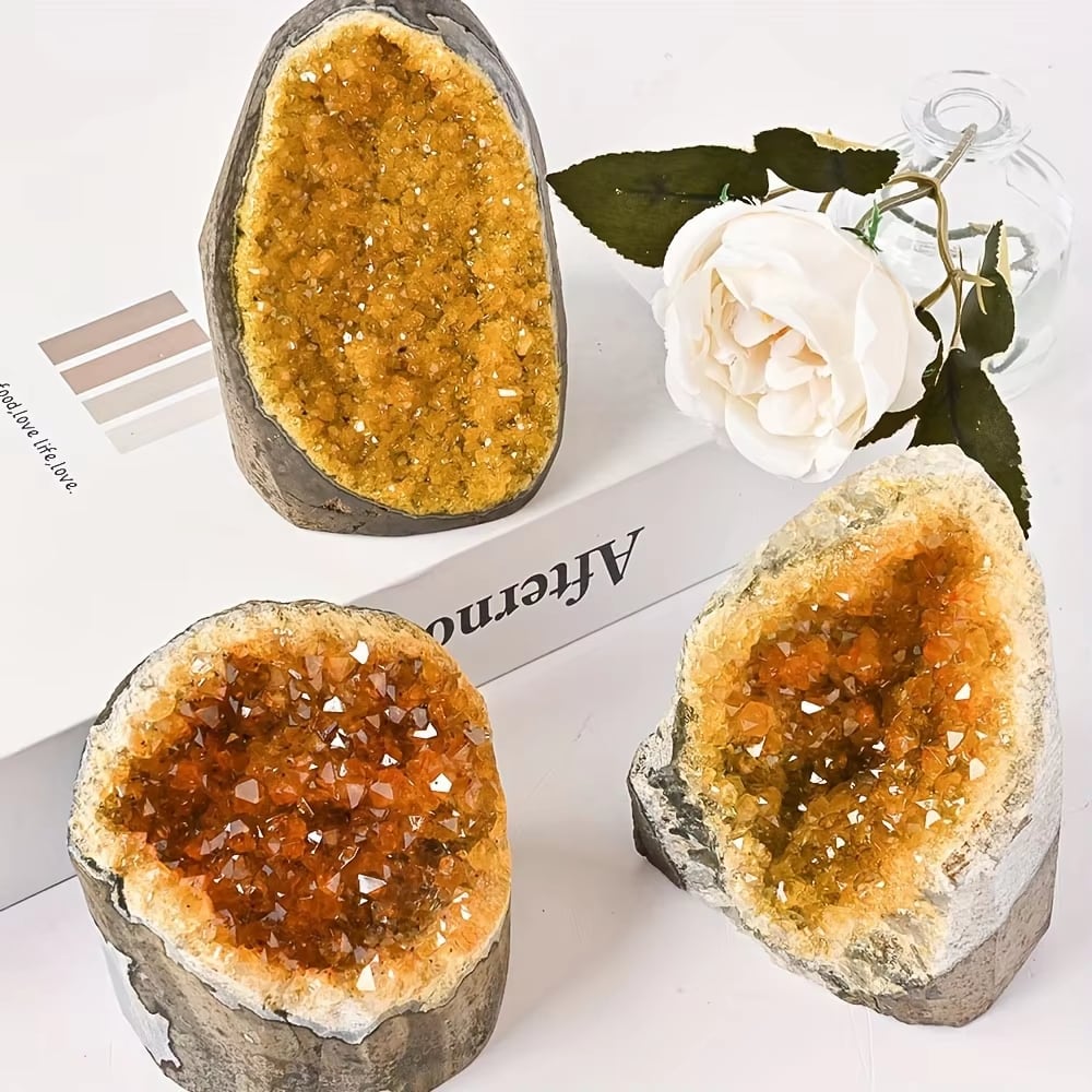 六角柱 イエロー シトリン 天然石 黄色 7-8cm 不揃い 置物 オブジェ