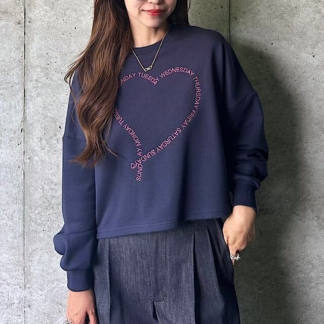 完売品linkable ハートデザインスウェットプルオーバ 