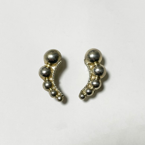 30's〜40's Vintage 925 Silver Pirced Earrings Made In Mexico