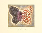 溝上幾久子 Mizokami Ikuko "a Lost butterfly" color etching, aquatint 2023 thumbnail 2