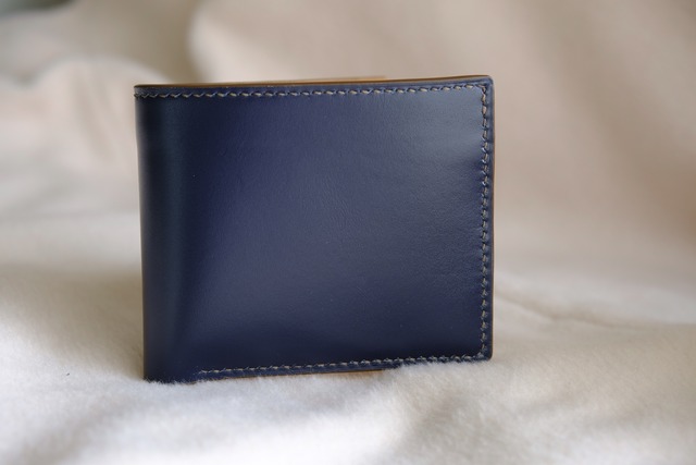 【送料無料】本革　二つ折り財布　メンズ　ミニウォレット　ハンドメイド　男性