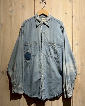 【a.k.a.C.a.k.a vintage】"PENNEY'S BIG MAC" 50's Repair × Aging Chambray Shirt