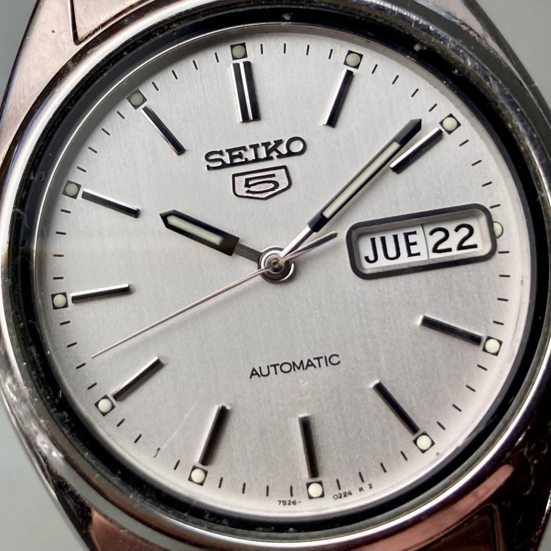 動作品】セイコー 5 アンティーク 腕時計 1996年~ 自動巻き メンズ 