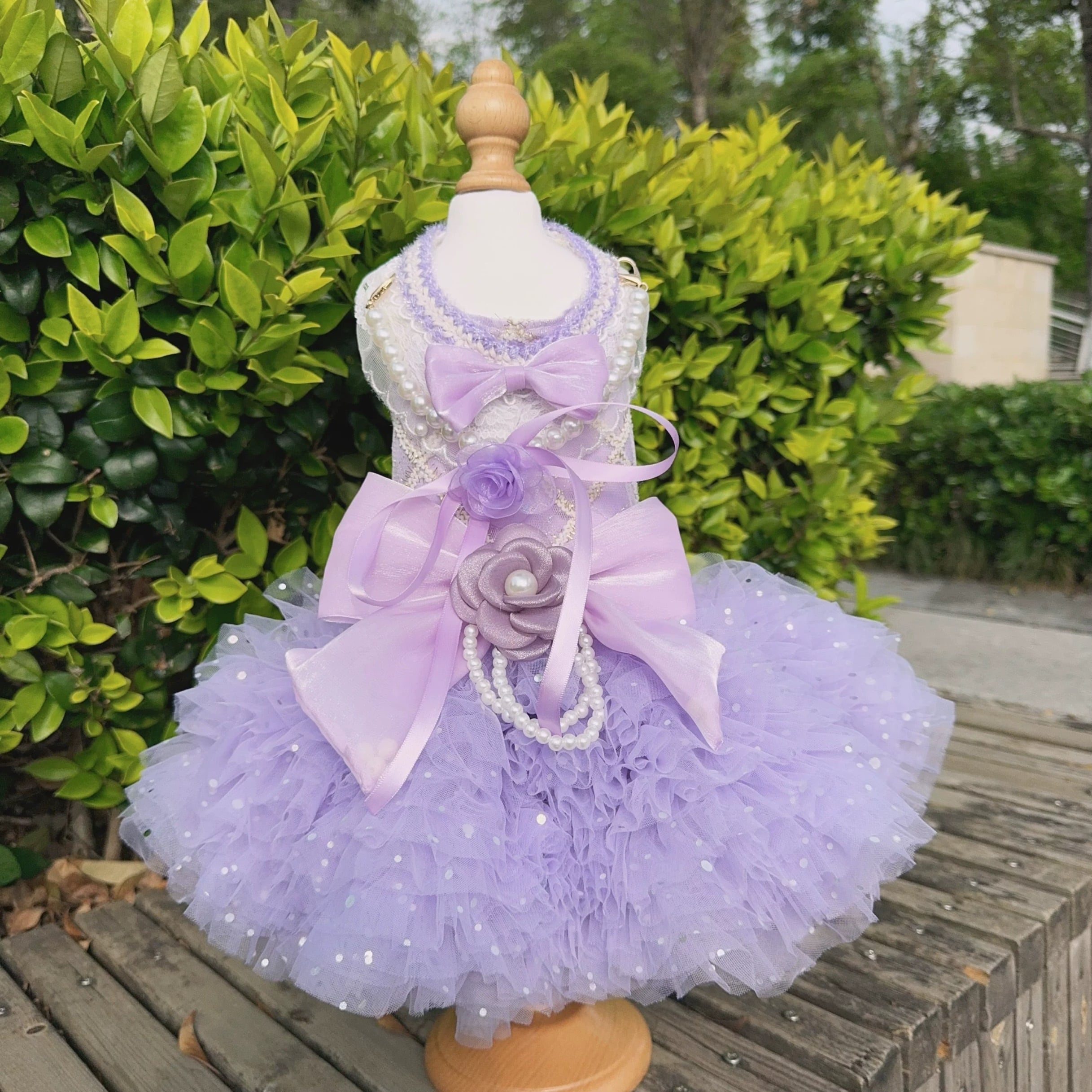 ローズリボンのラベンダードレス 00282