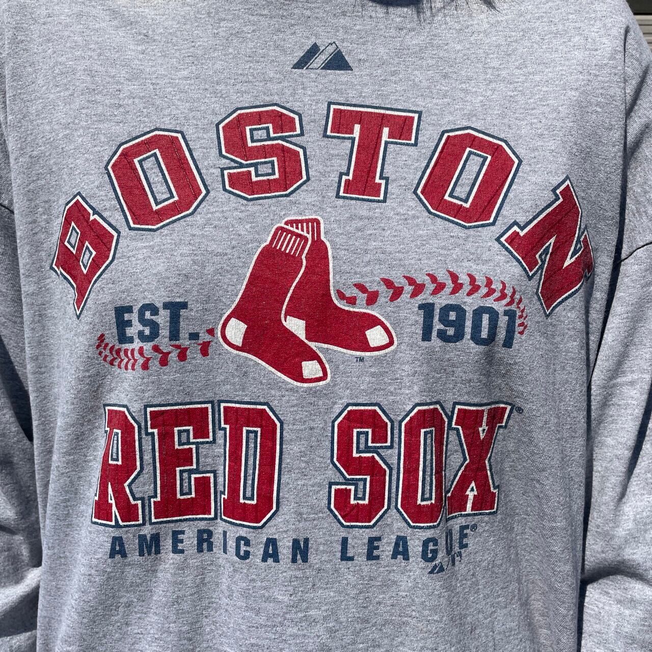 MLB ボストン・レッドソックス チームロゴ プリント ロングTシャツ