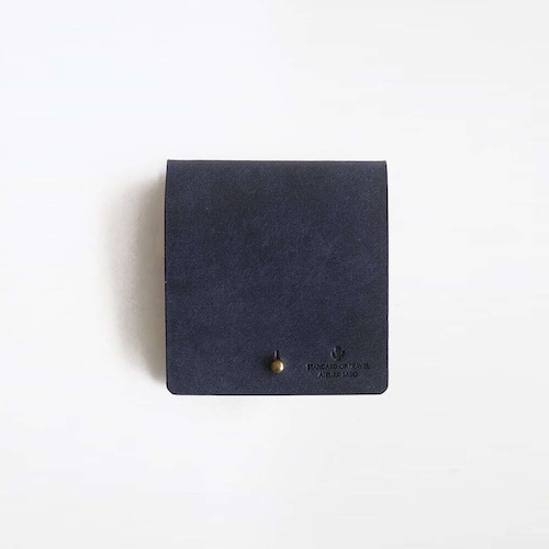薄い 二つ折り財布【ネイビー】ブランド メンズ レディース 鍵 コンパクト レザー 革 ハンドメイド 手縫い