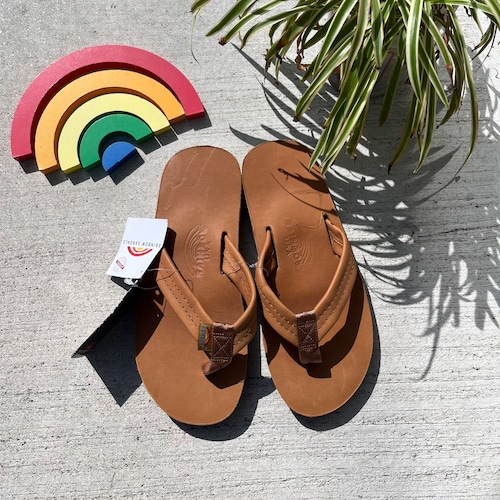 "Rainbow Sandals"Double Layer Classic Leather Tan/Brown/M
