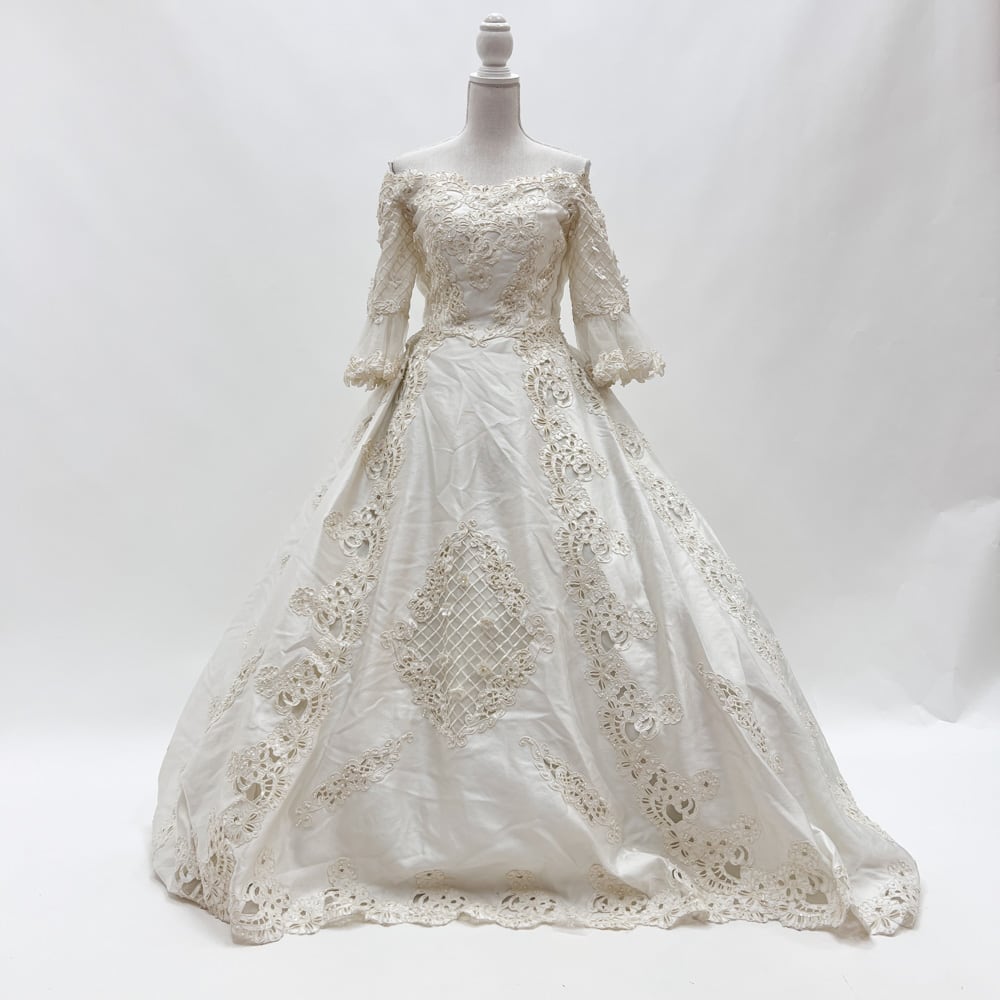 中古 ウェディングドレス プリンセス オフホワイト 9号 W-325