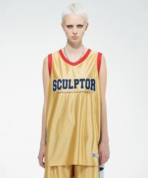 [SCULPTOR] Classic Logo Basketball Sleeveless Top Gold
