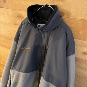 【Columbia】フリースジャケット ナイロン フリース 切替 ソフトシェル TITANIUM X-Large  アメリカ古着