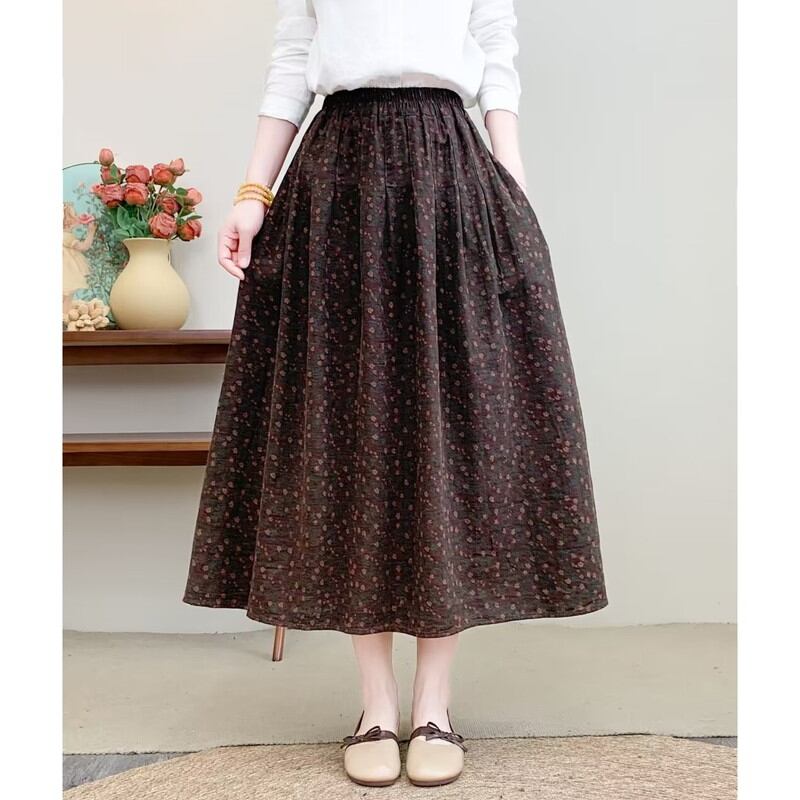 小花柄Aラインスカート M1538