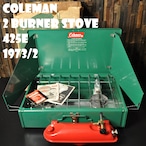 コールマン 425E ツーバーナー 赤タンク コンパクト 1973年2月製造 ビンテージ ストーブ 70年代 2バーナー COLEMAN 純正箱付き 使用回数少ない美品