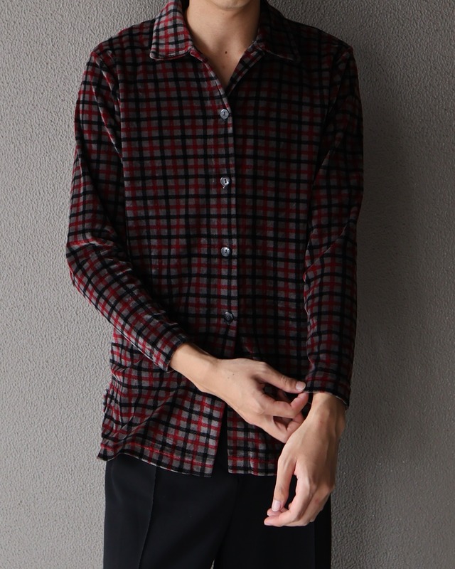 Checked velour shirt