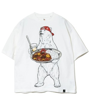 goslowcaravan　カレーライスクマ　BIG Tee（ホワイト）