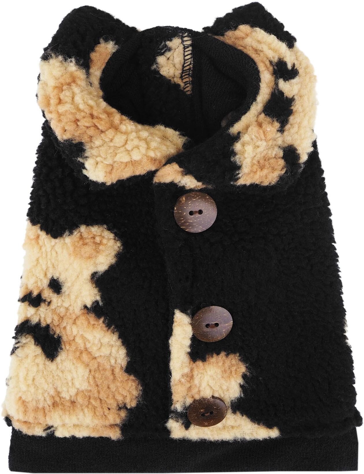 【ドッグウェア】モコモコくまジャケット ホワイト/ブラック