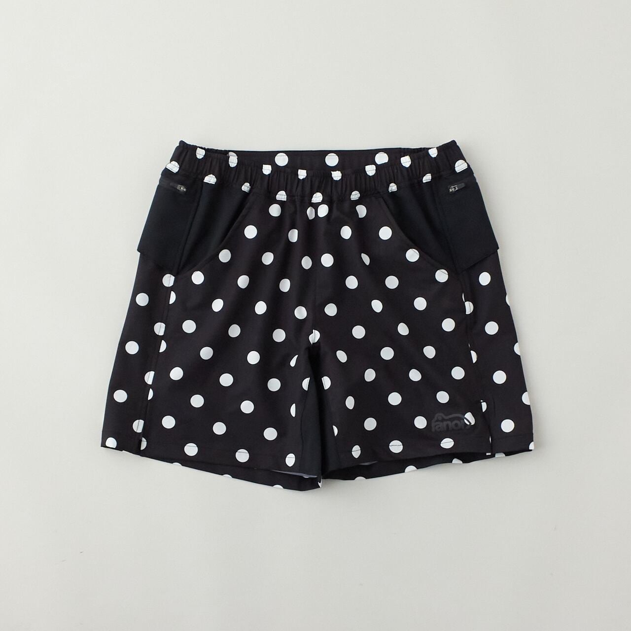 ranor(ラナー)DOTS MIDDLE SHORTS - BLK×WH.dots メンズ・レディース ランニングショーツ