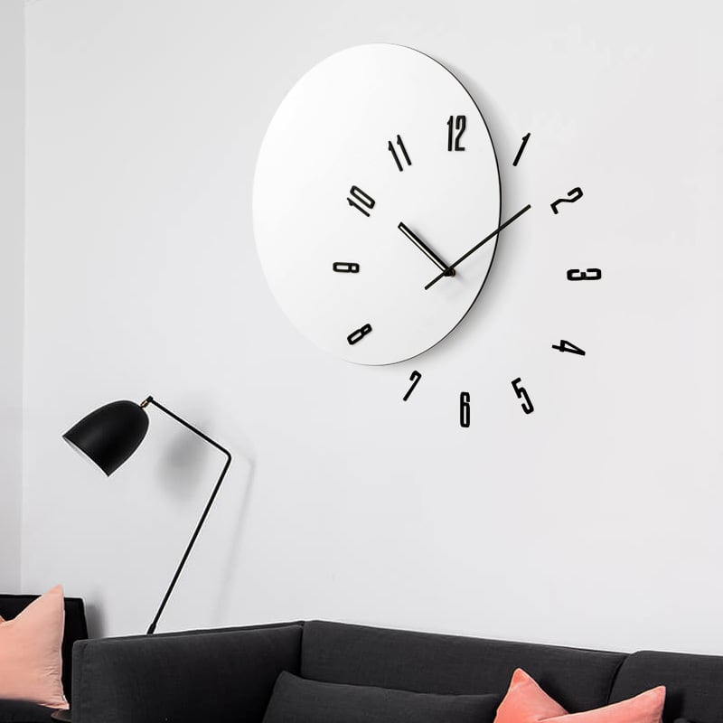 掛け時計 アート時計 丸型 ブラック ホワイト ゴールド 黒 白 金