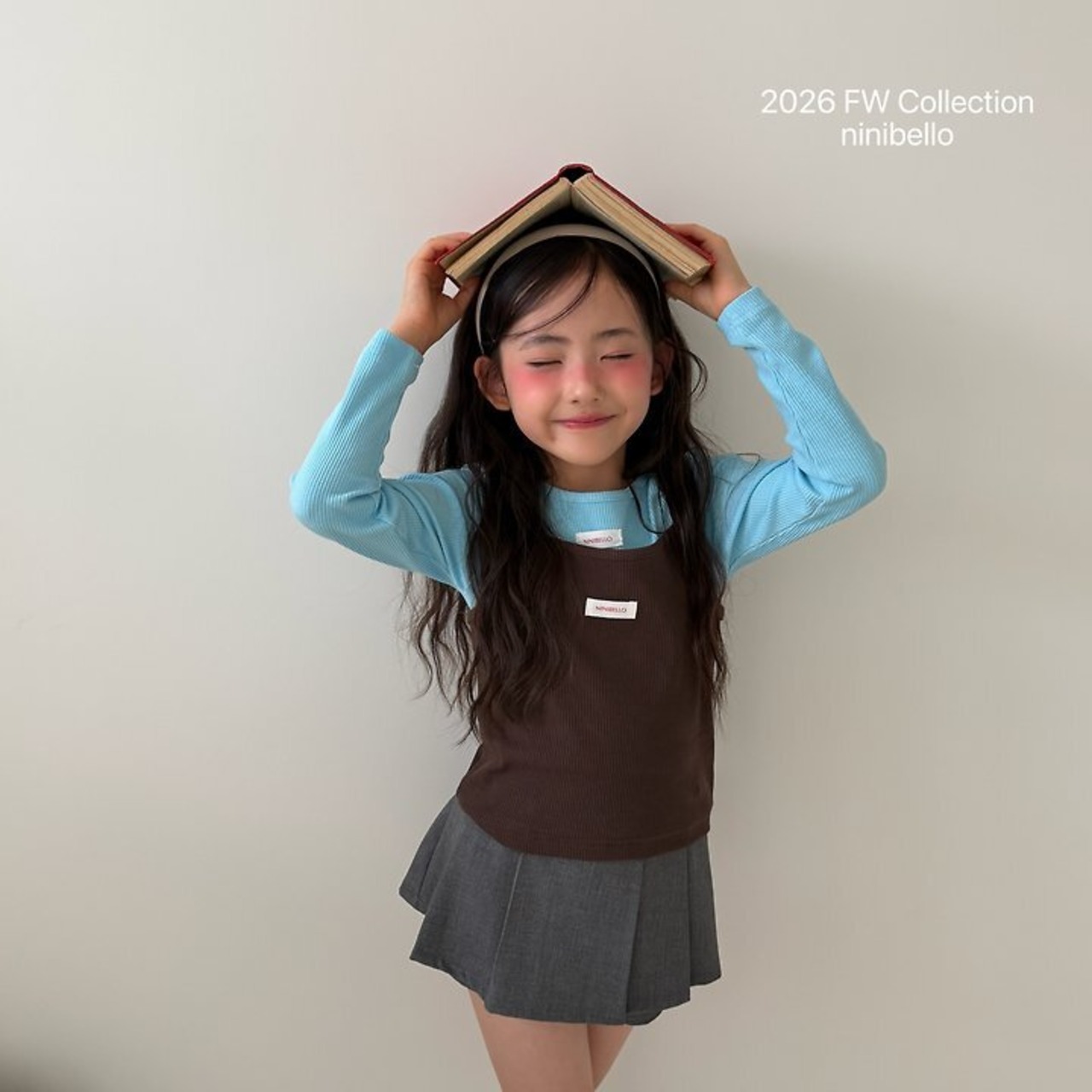 韓国子供服 / ninibello / Vive Ribbed T-shirt  / 長袖Ｔシャツ *XS~XXL*