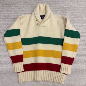 RALPH LAUREN WOOL SHAWL BORDER SWEATER 1980'S OLD
