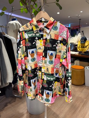 ファンシープリントブラウス［Color:ピンク］