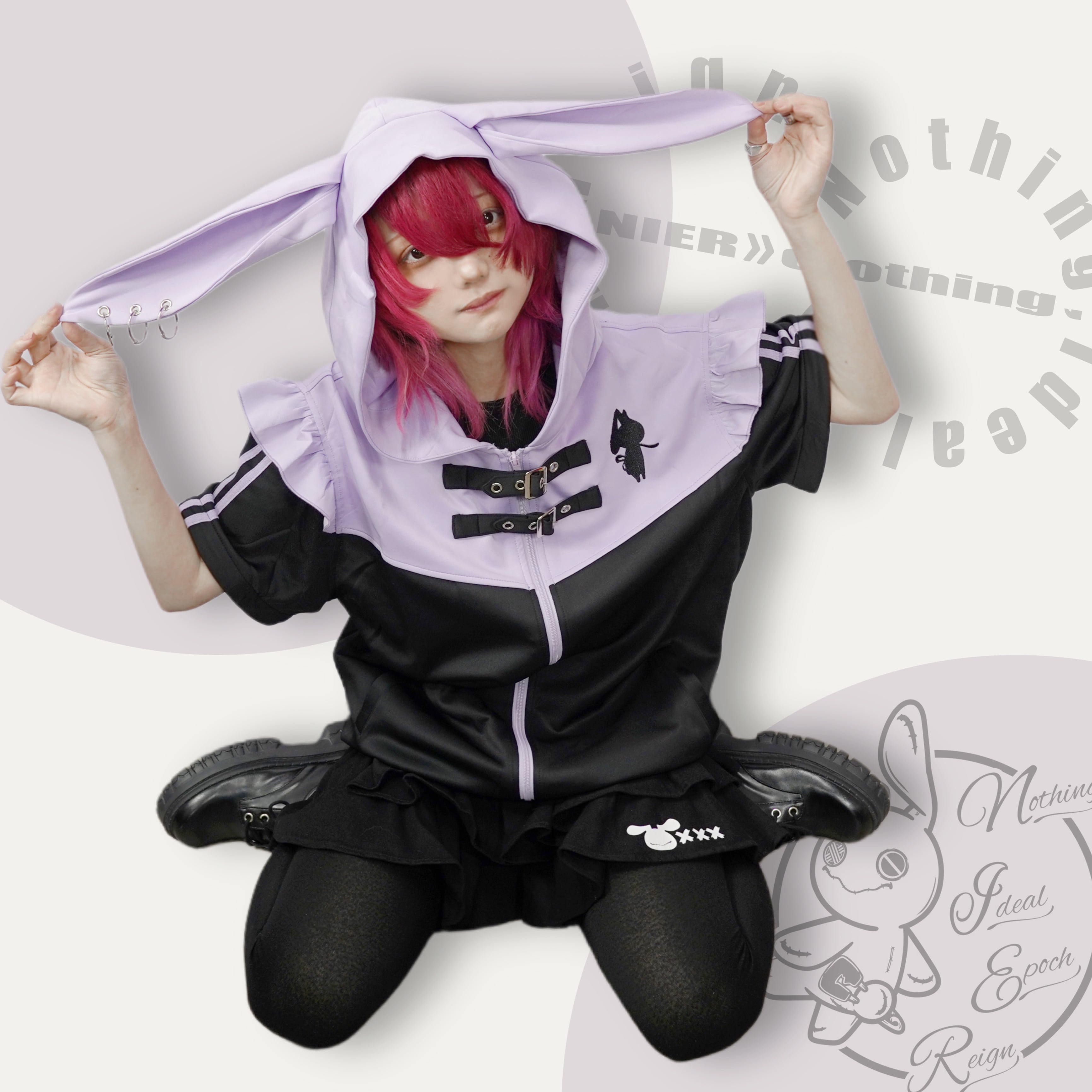 バレンタインプレゼント》うさ耳付きSIDE LINE 3WAY ZIP OUTER