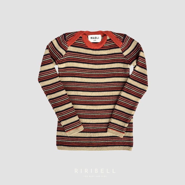 【MABLI】Sylfaen Skinny Rib - Ruby stripe / 18M,2Y
