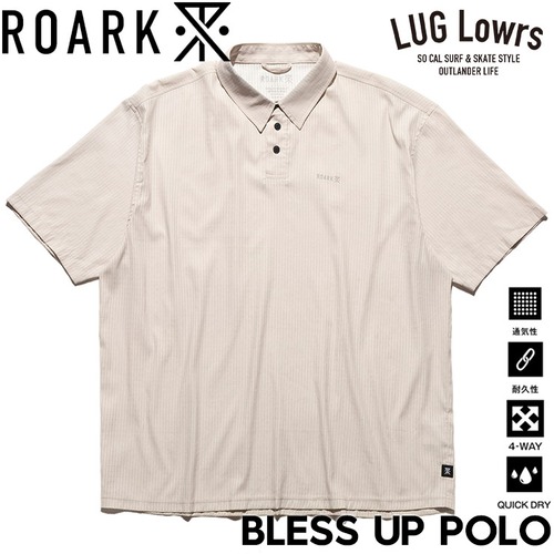 ROARK ロアーク ポロシャツ メンズ 半袖ポロシャツ 半袖シャツ 速乾 ストレッチ 吸湿発散 BLESS UP POLO RWJ1226-GRY 26SU 日本代理店正規品