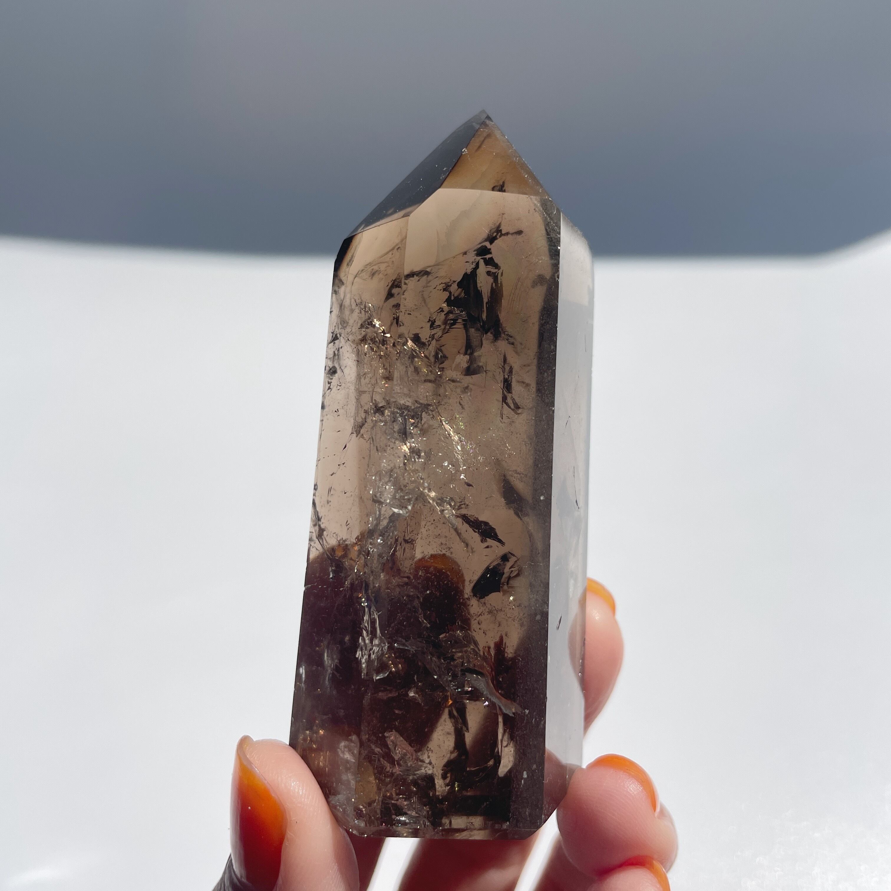 虹入り◎スモーキークォーツ タワー27◇Smoky quartz Tower◇天然石