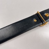 dunhill ダンヒル dロゴ ゴールドバックル レザーベルト /36/90/イングランド製/ブラック×ゴールド