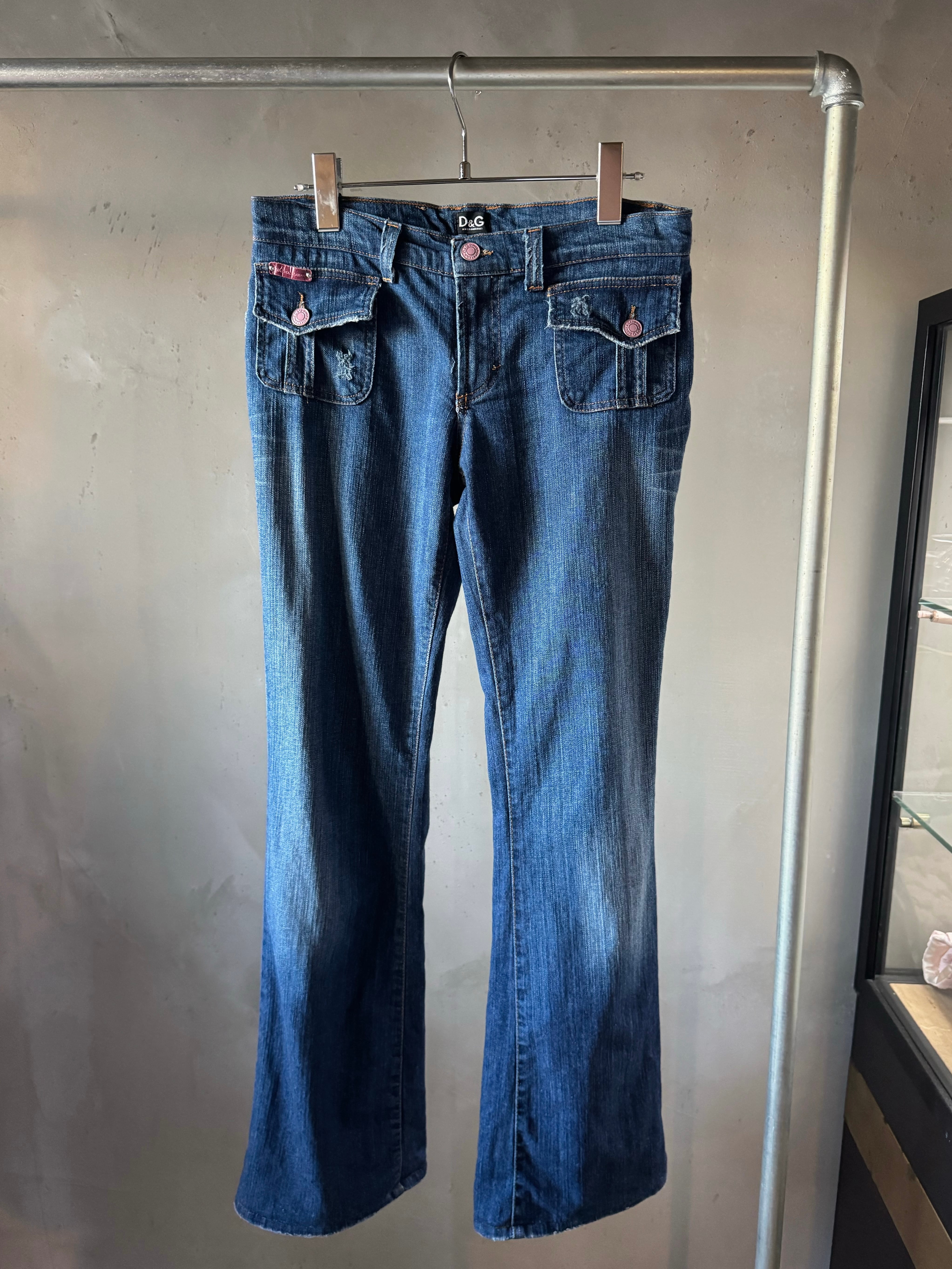 Dolce & Gabbana point pink flare denim