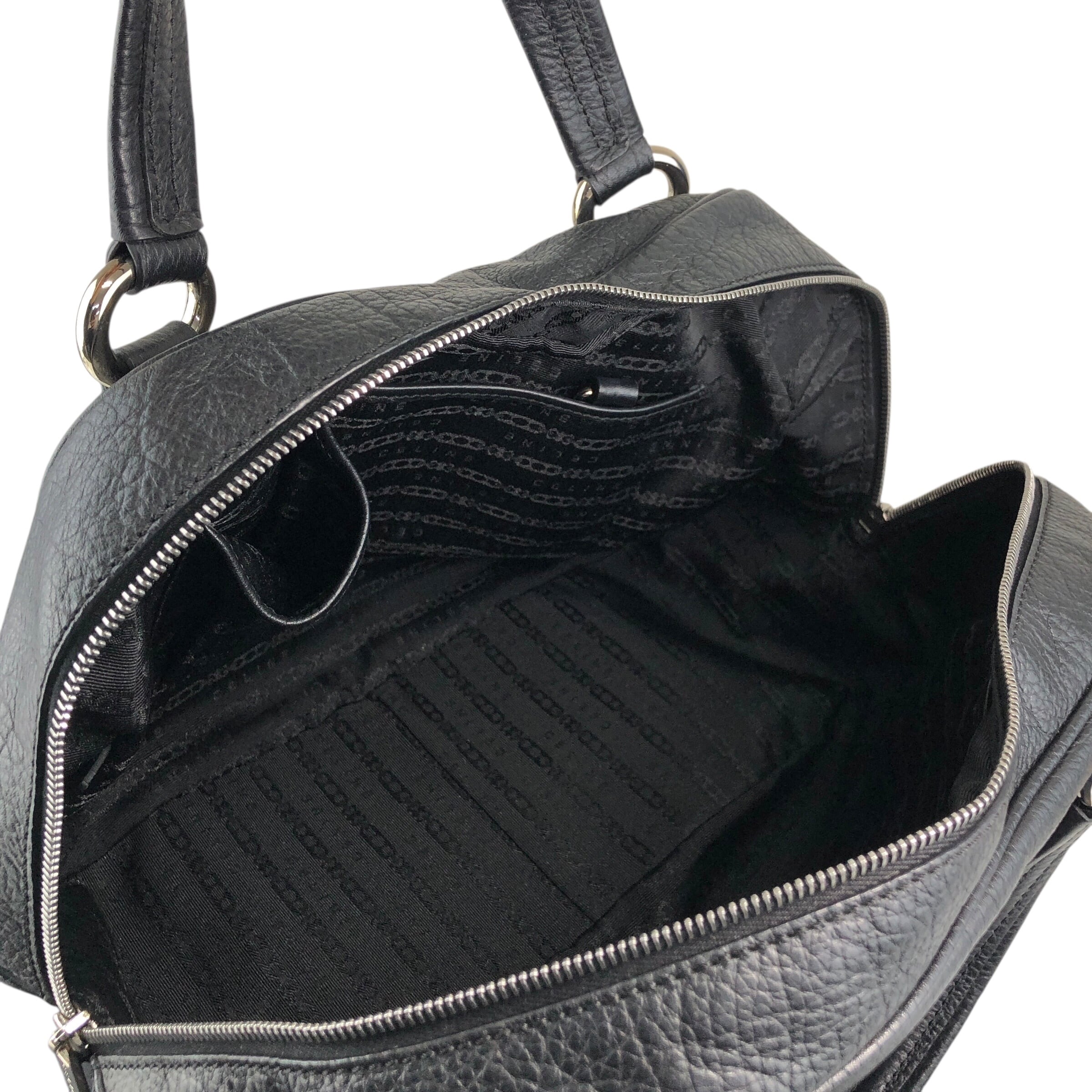 CELINE セリーヌ ハンドバッグ ブラック ブラゾン型押し レザー ミニ