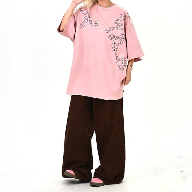 グラフィックアウトラインルーズシルエットTシャツ 2col R01692