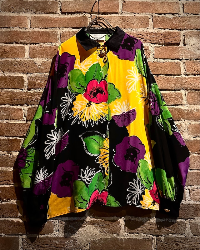【Caka act3】“Max Mara” Beautiful Flower Pattern Loose Silk Shirt