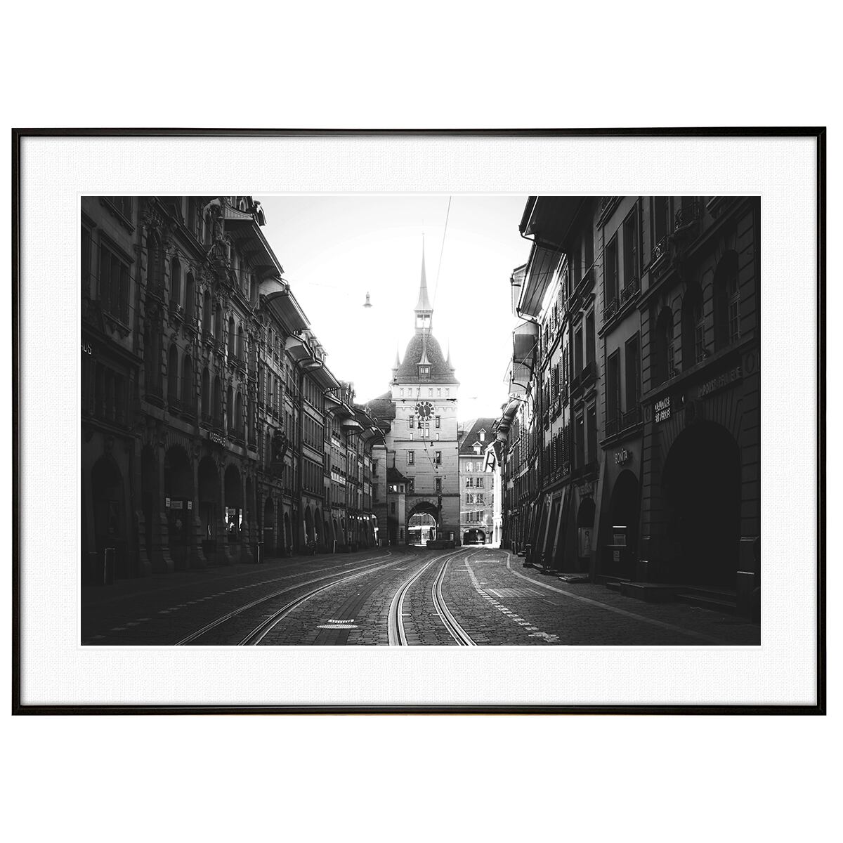 スイス写真 ベルンの街並み インテリアモノクロアートポスター額装