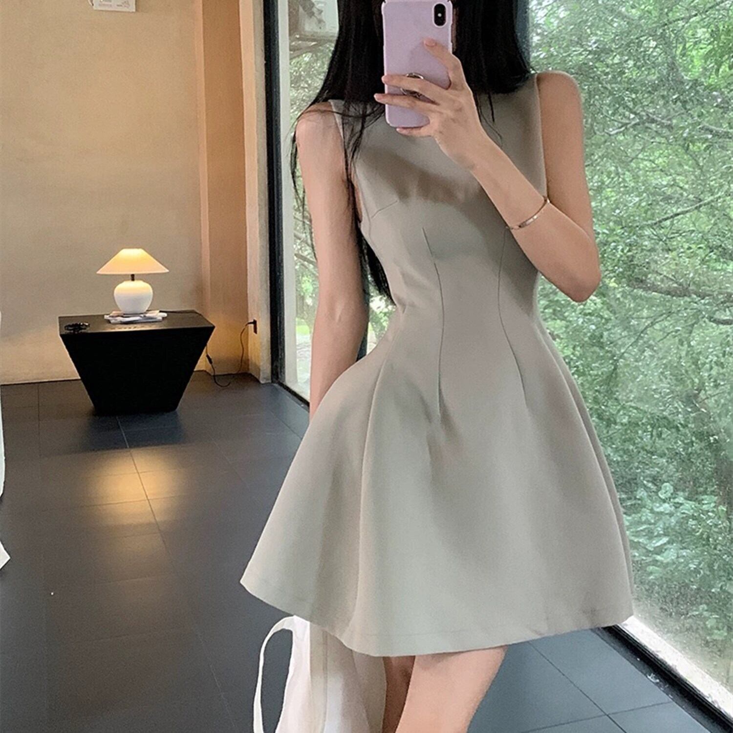 【dress】ノースリーブ美シルエットワンピース N2662