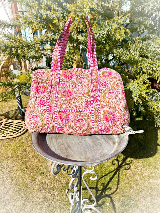 《Botanical Boston Bags ⑪》Beige × Pink
