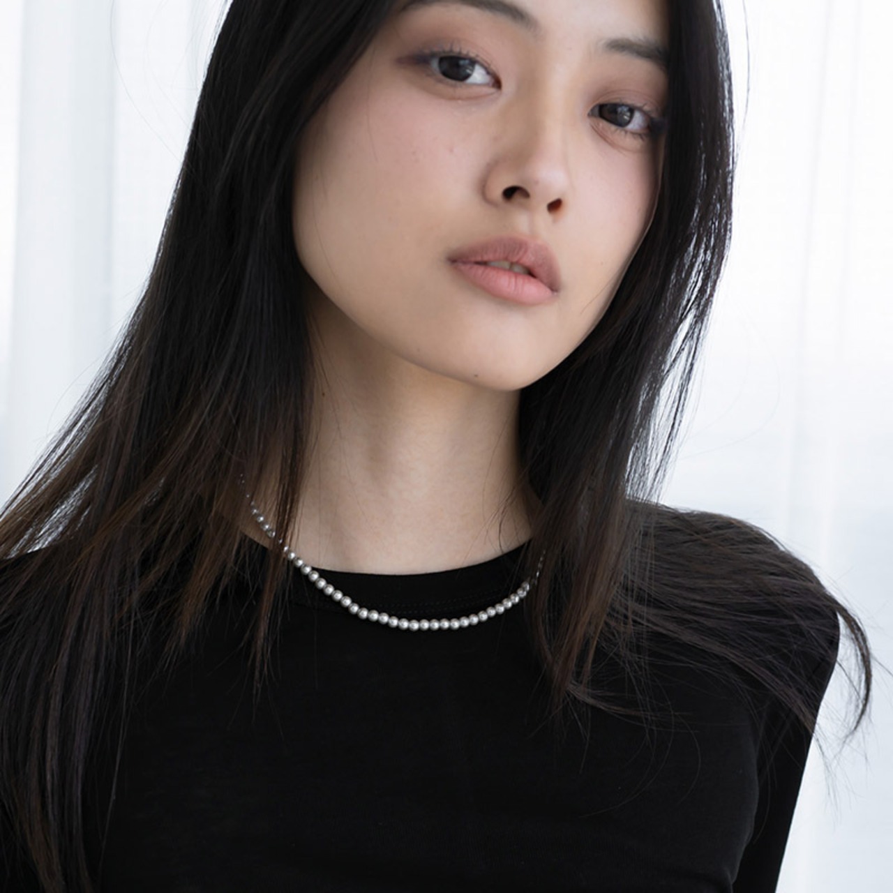 【ネコポス便】 ネックレス 合金 ビーズネックレス アクリルパール 樹脂パール ショートネックレス チョーカー風 2597
