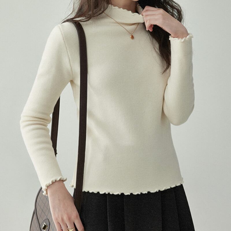 ハーフタートルネックニットトップス M0716