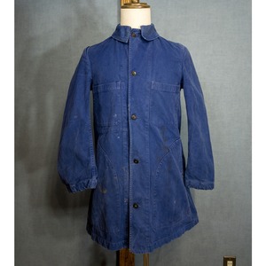 【1950s】"French Work" Blue Cotton Twill Atelier Work Coat ①
