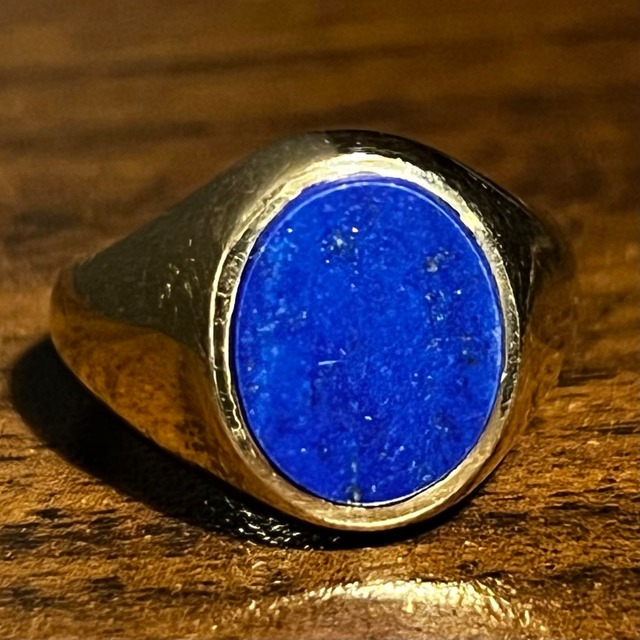 VINTAGE TIFFANY & CO. Lapis Lazuli 14K Gold Signet Ring | ヴィンテージ ティファニー ラピス ラズリ 14K ゴールド シグネット リング