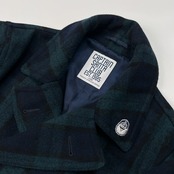 CAPTAIN SANTA キャプテンサンタ ブラックウォッチ風 チェック ピーコート Pコート サイズ L /日本製/ジョイマークデザイン