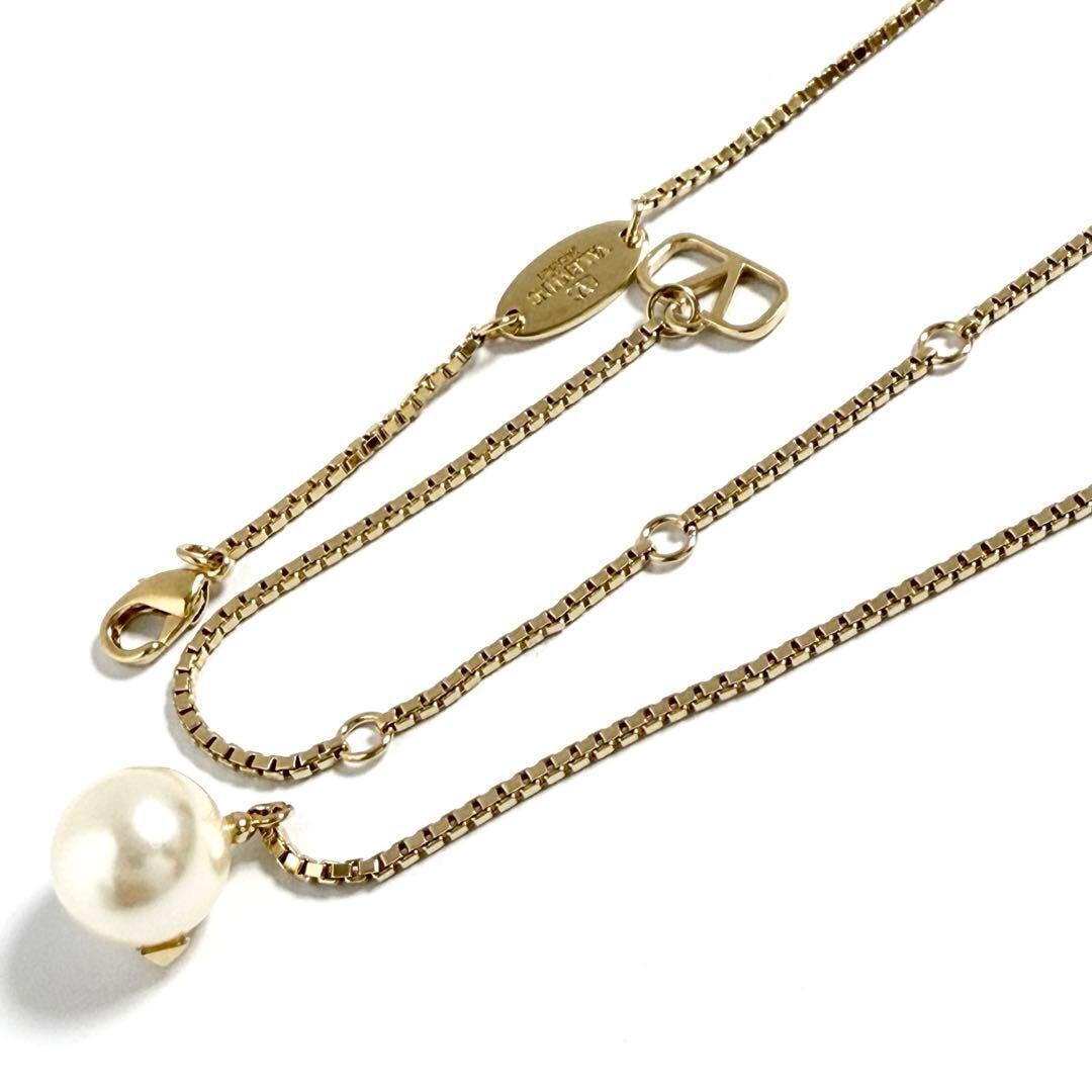 新品同様】ヴァレンティノVロゴシグネチャーラリアットネックレス