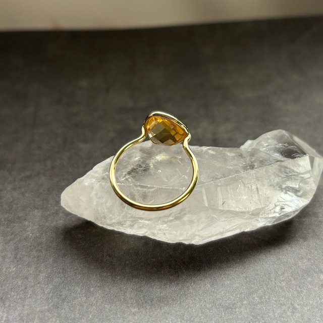 【round ring】~シトリン/スモーキークォーツ~