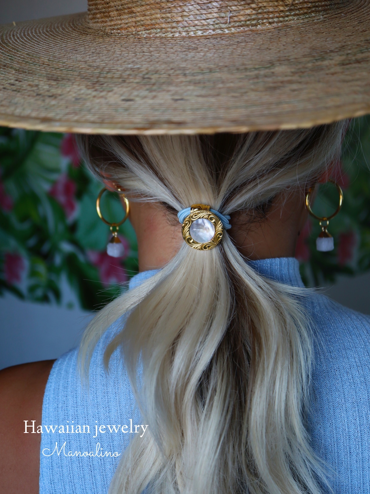 【5color】Mother of perl hear hair accessory Hawaiianjewelry(ハワイアンジュエリーマザーオブパールヘアゴム)