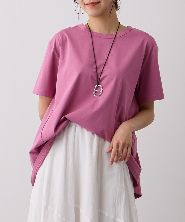 No.24017 シルケットバックタックTシャツ  Pink